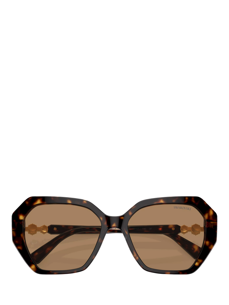 Swarovski women's irregular sunglasses Dark Havana, imported from the UK