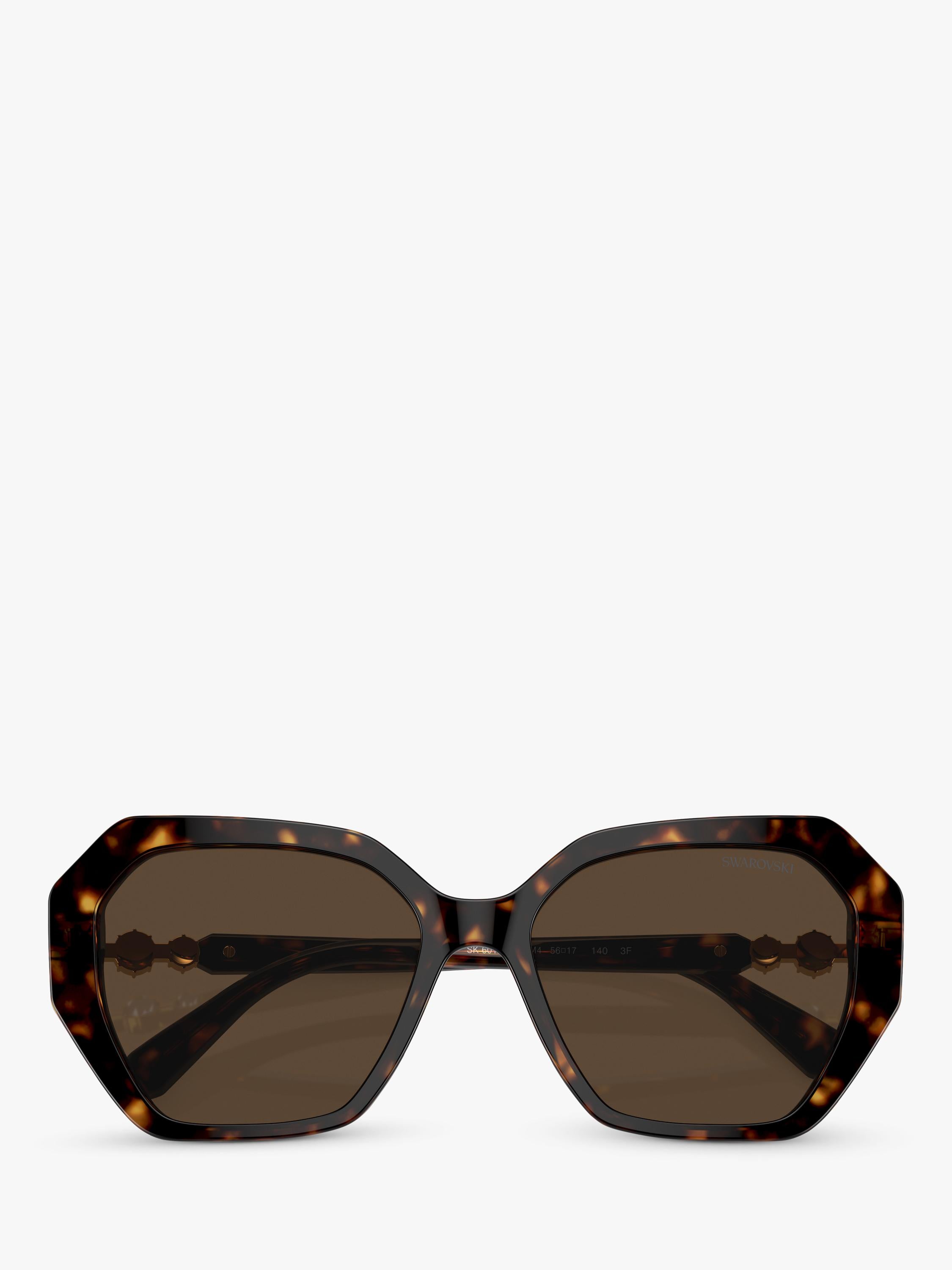 Swarovski women's irregular sunglasses Dark Havana, imported from the UK