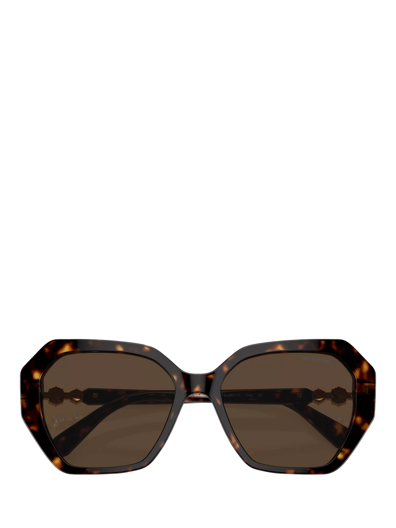 Swarovski women's irregular sunglasses Dark Havana, imported from the UK