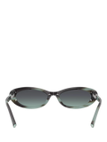 Tiffany & Co oval sunglasses with blue tinted lenses and black frame (British brand)