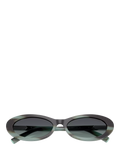 Tiffany & Co oval sunglasses with blue tinted lenses and black frame (British brand)