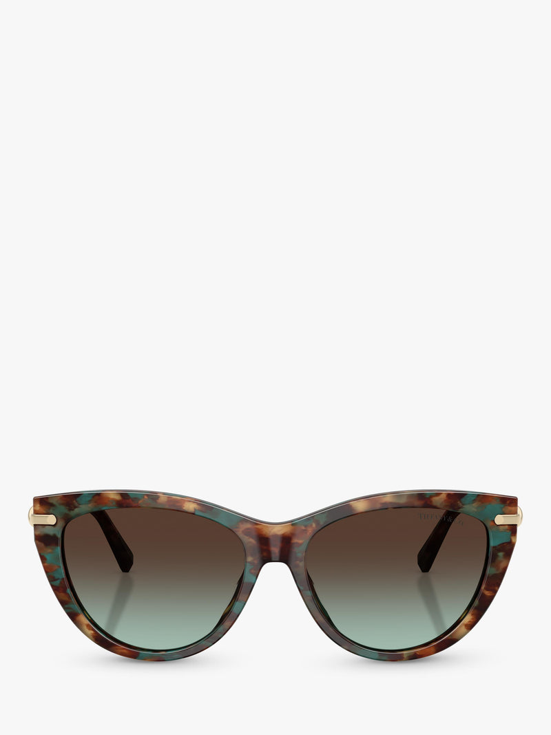 Tiffany & Co Cat's Eye sunglasses brown Havana blue - British product