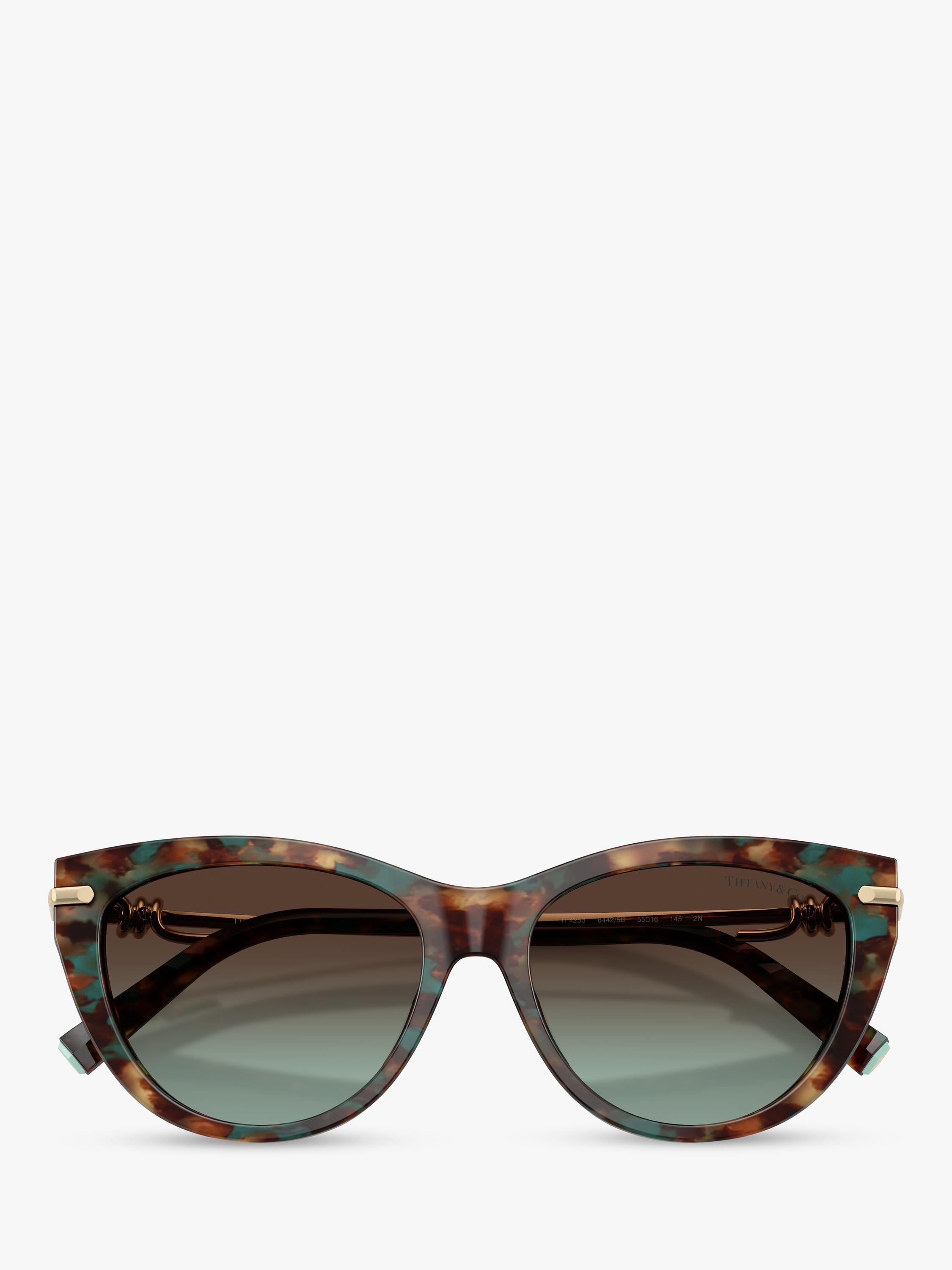 Tiffany & Co Cat's Eye sunglasses brown Havana blue - British product
