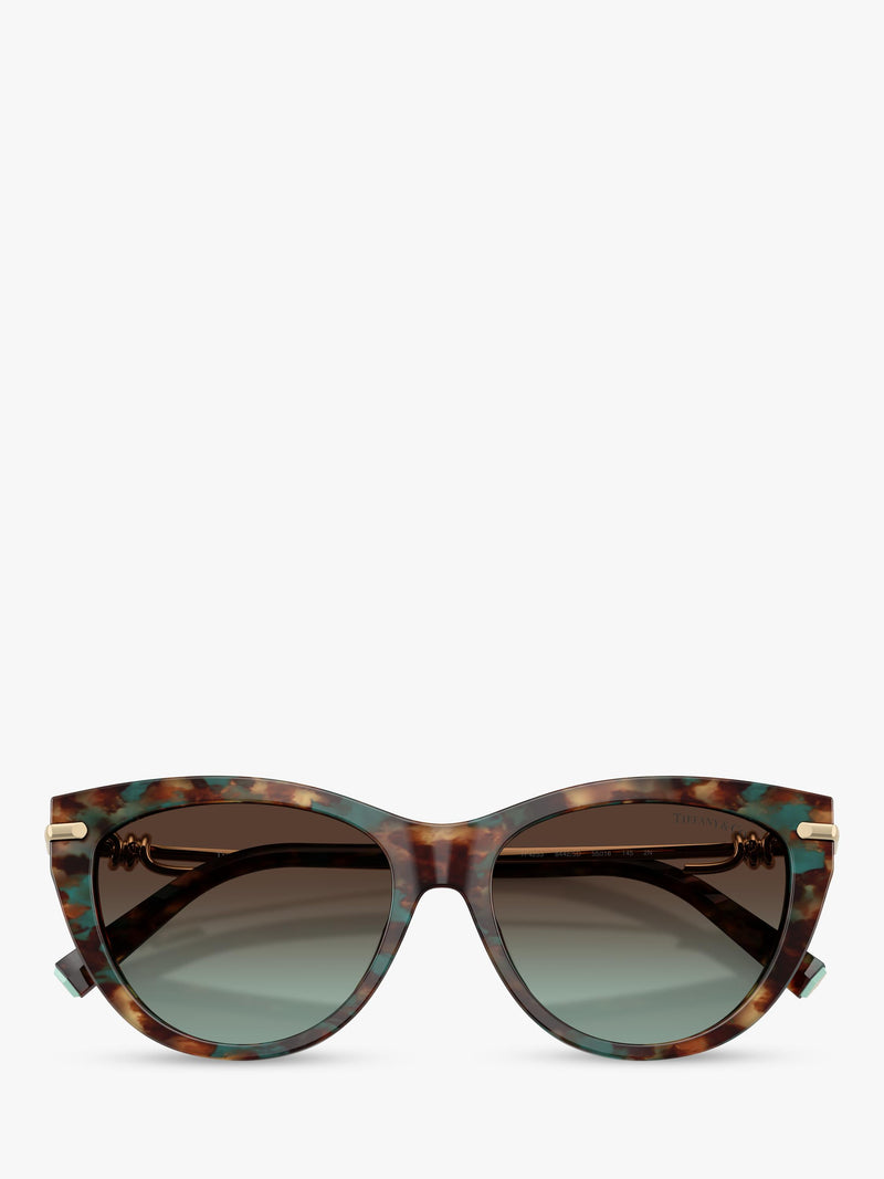 Tiffany & Co Cat's Eye sunglasses brown Havana blue - British product