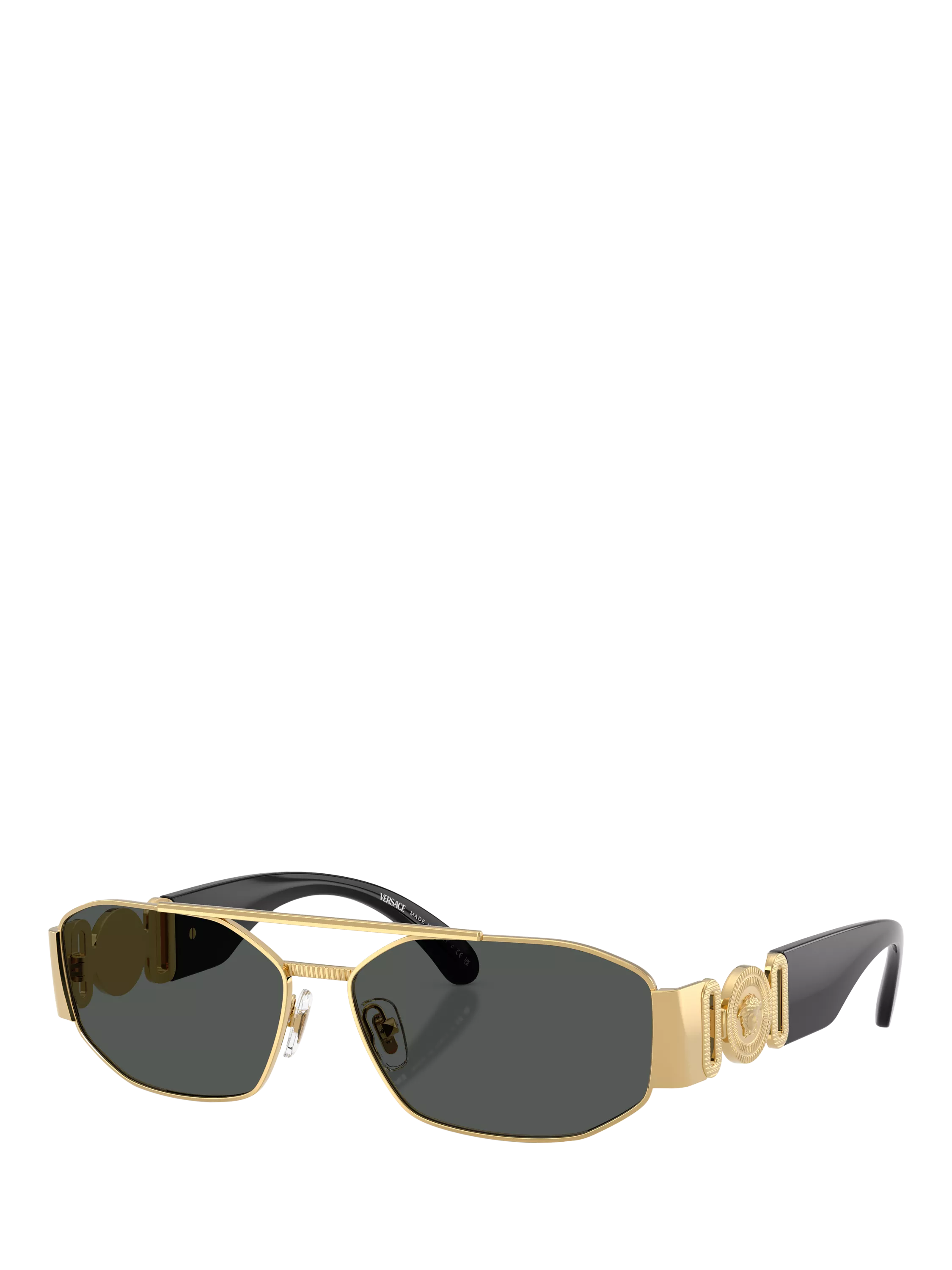 Versace irregular sunglasses gold grey metal frame, UK version