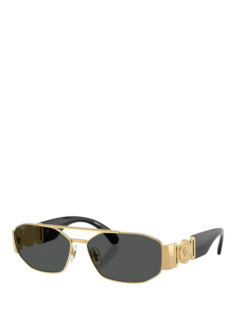 Versace irregular sunglasses gold grey metal frame, UK version