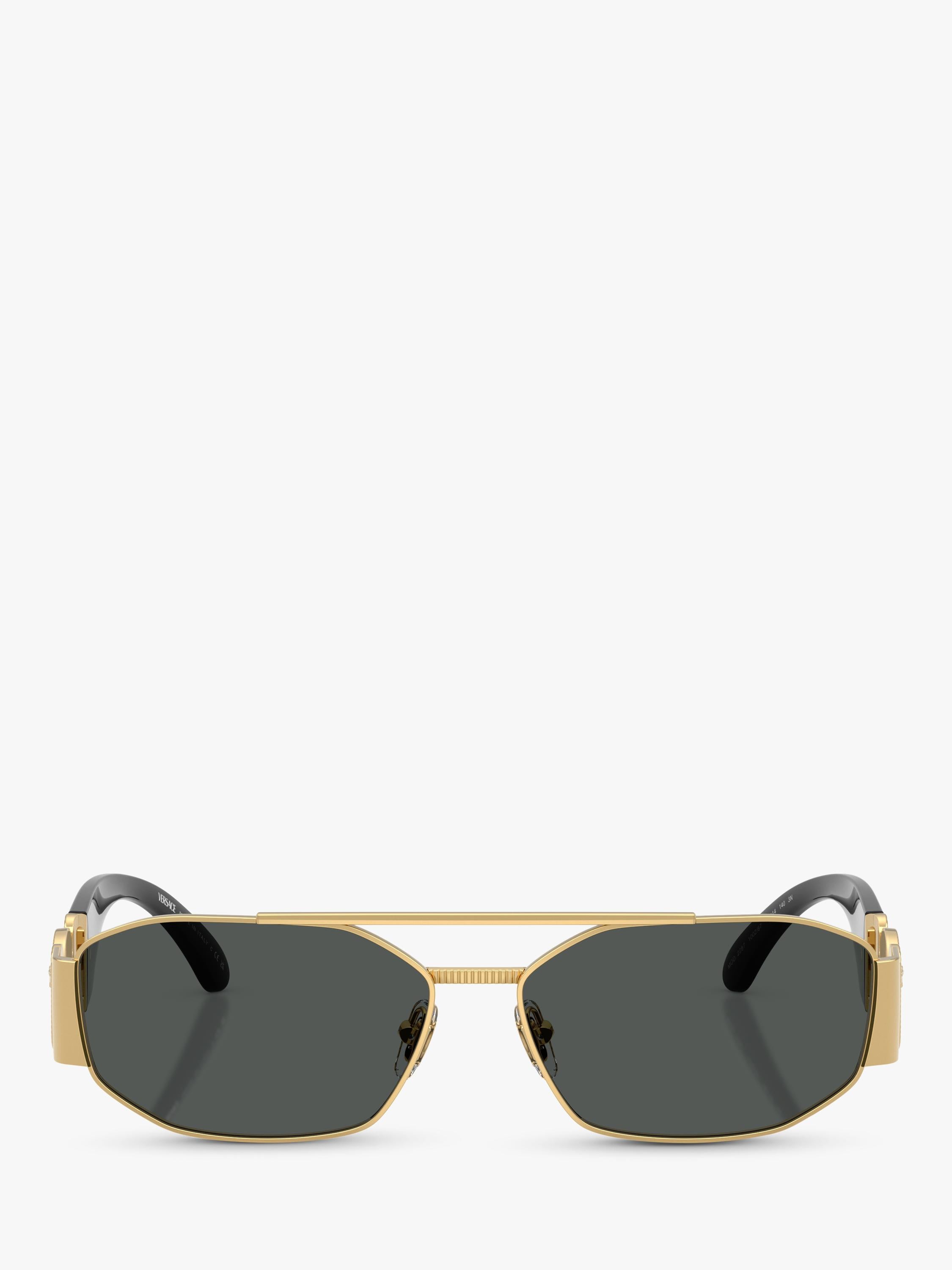Versace irregular sunglasses gold grey metal frame, UK version