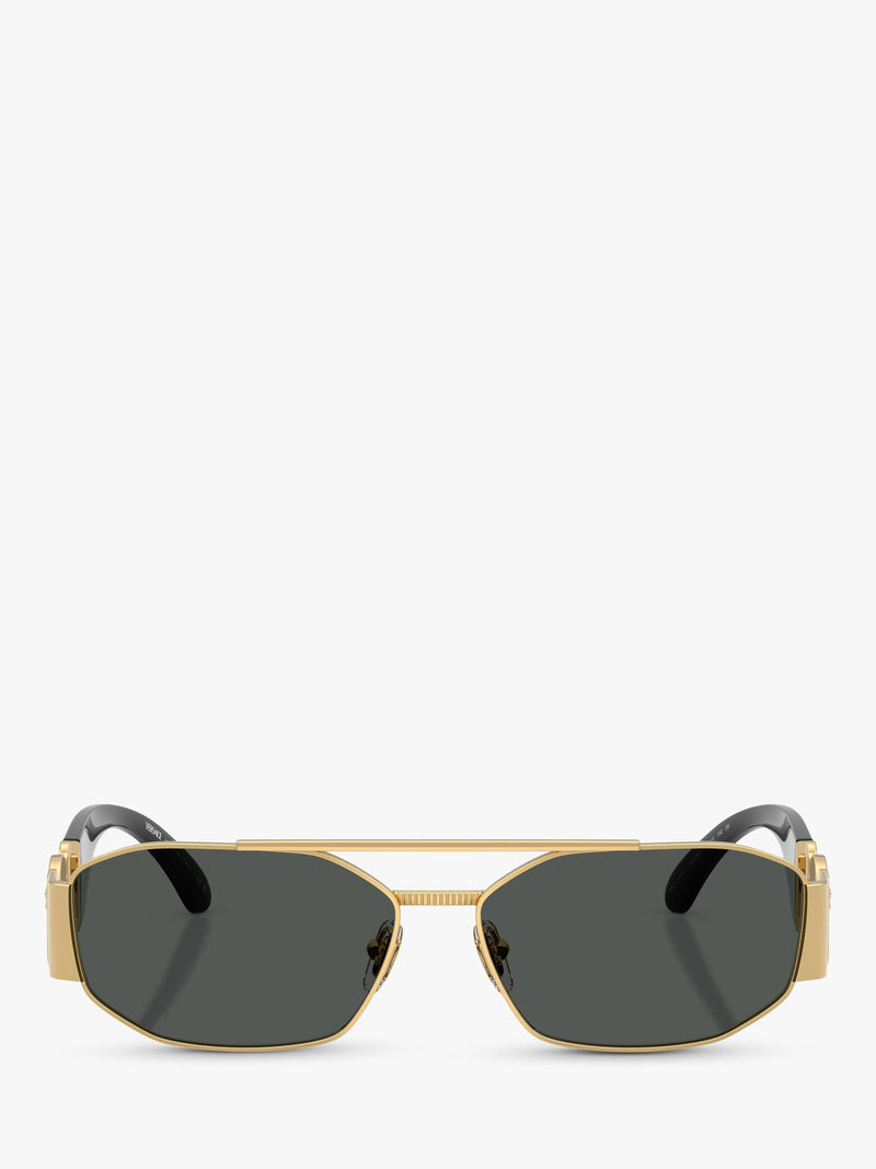 Versace irregular sunglasses gold grey metal frame, UK version