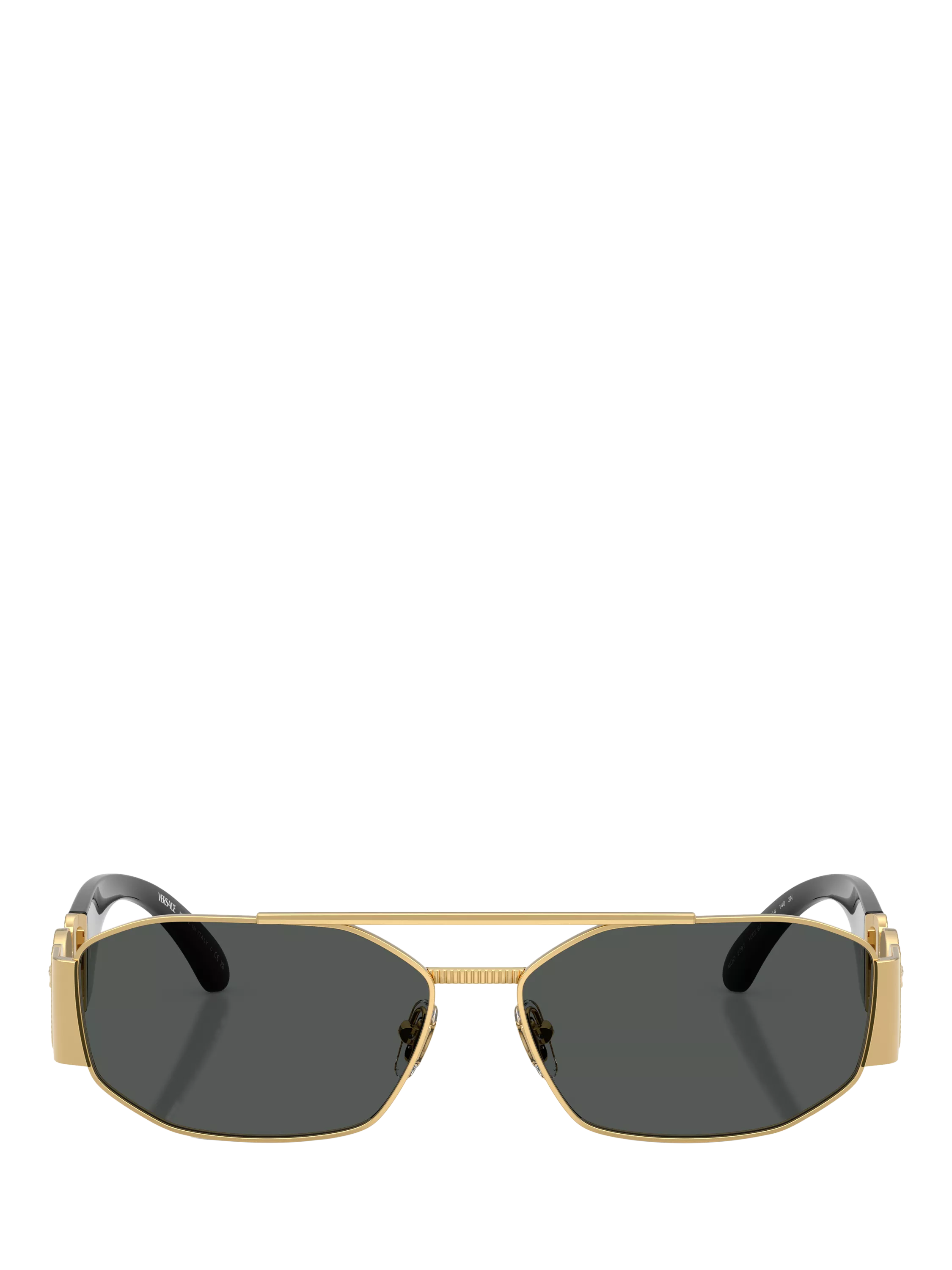 Versace irregular sunglasses gold grey metal frame, UK version