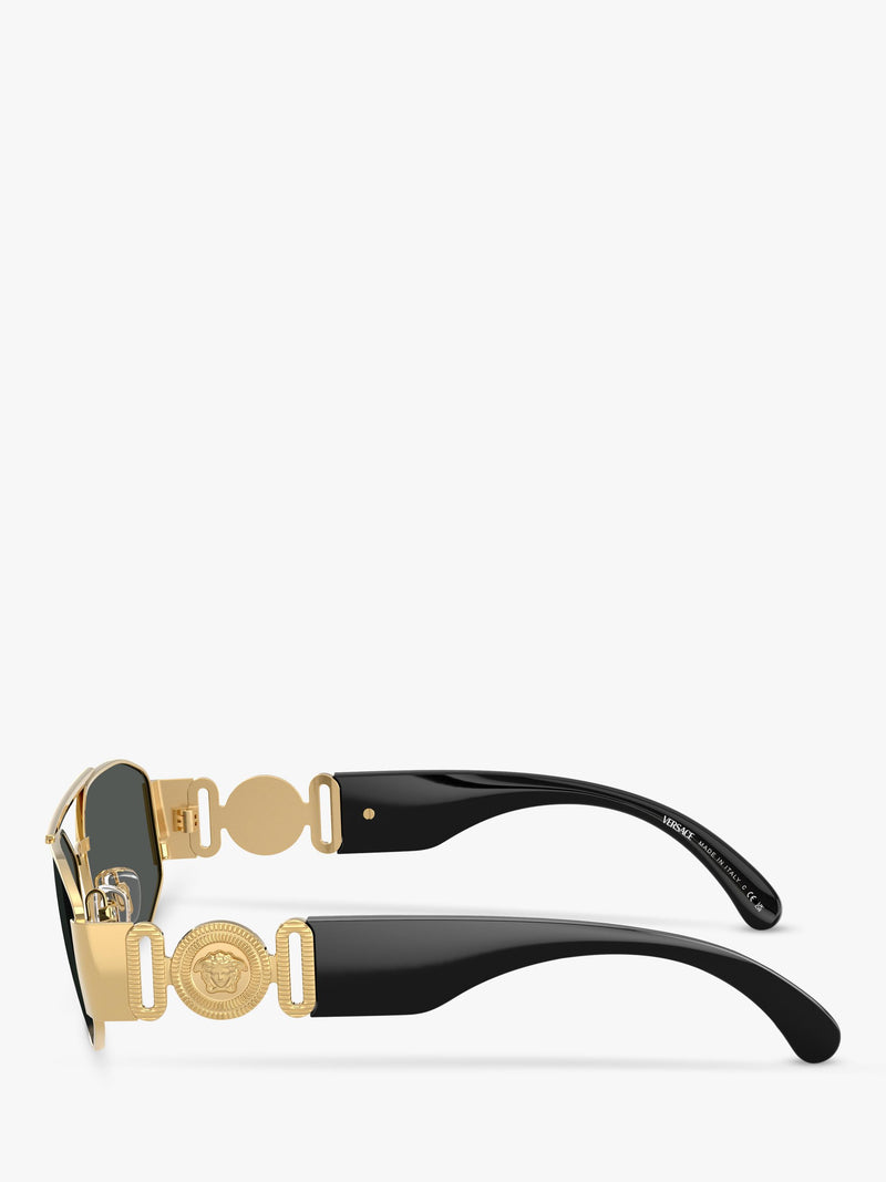 Versace irregular sunglasses gold grey metal frame, UK version