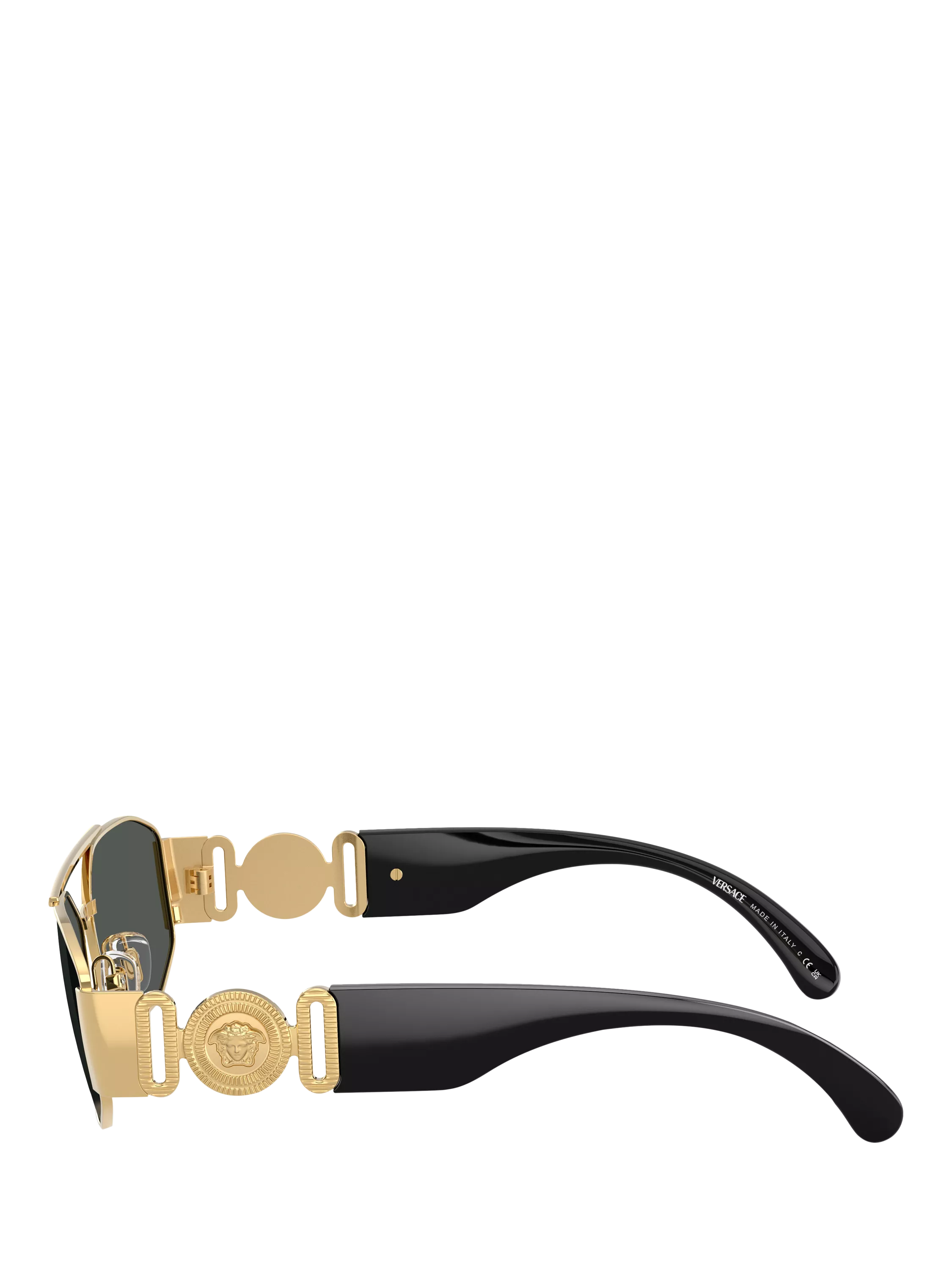 Versace irregular sunglasses gold grey metal frame, UK version