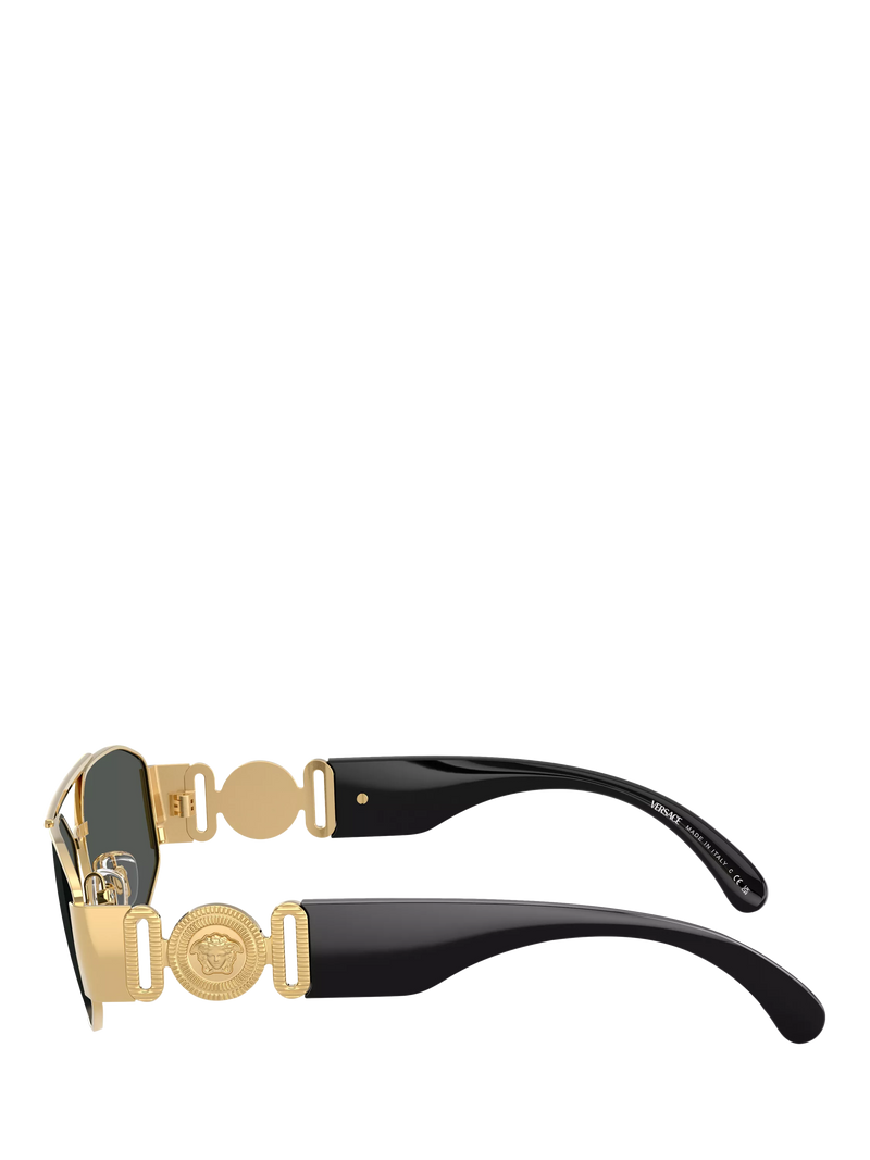 Versace irregular sunglasses gold grey metal frame, UK version