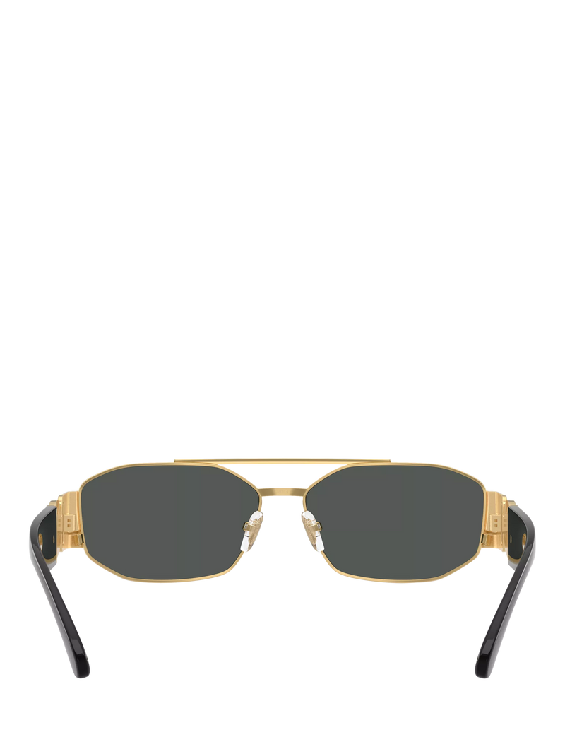Versace irregular sunglasses gold grey metal frame, UK version