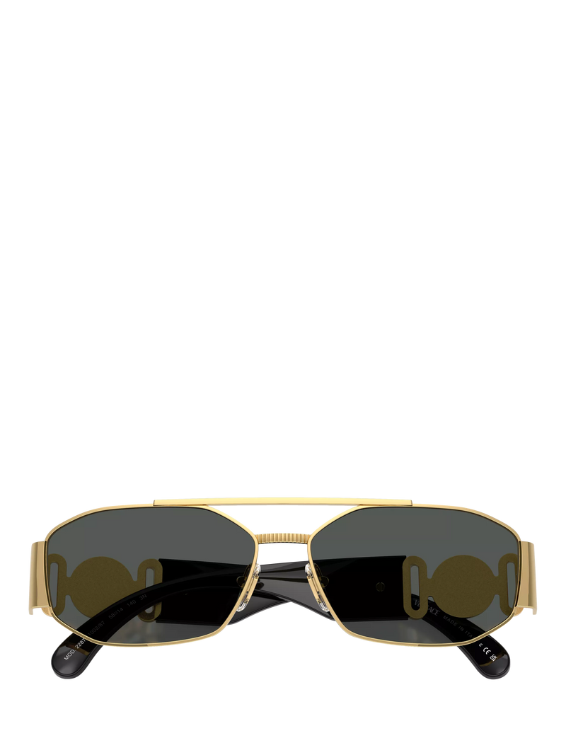 Versace irregular sunglasses gold grey metal frame, UK version