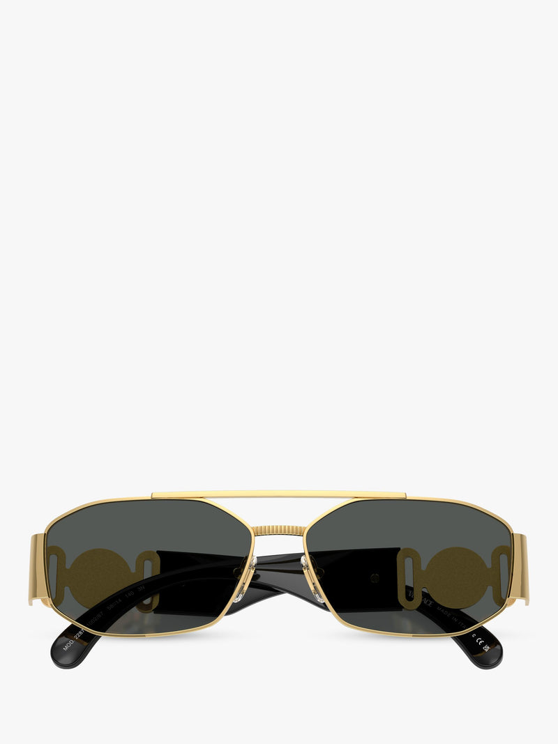 Versace irregular sunglasses gold grey metal frame, UK version