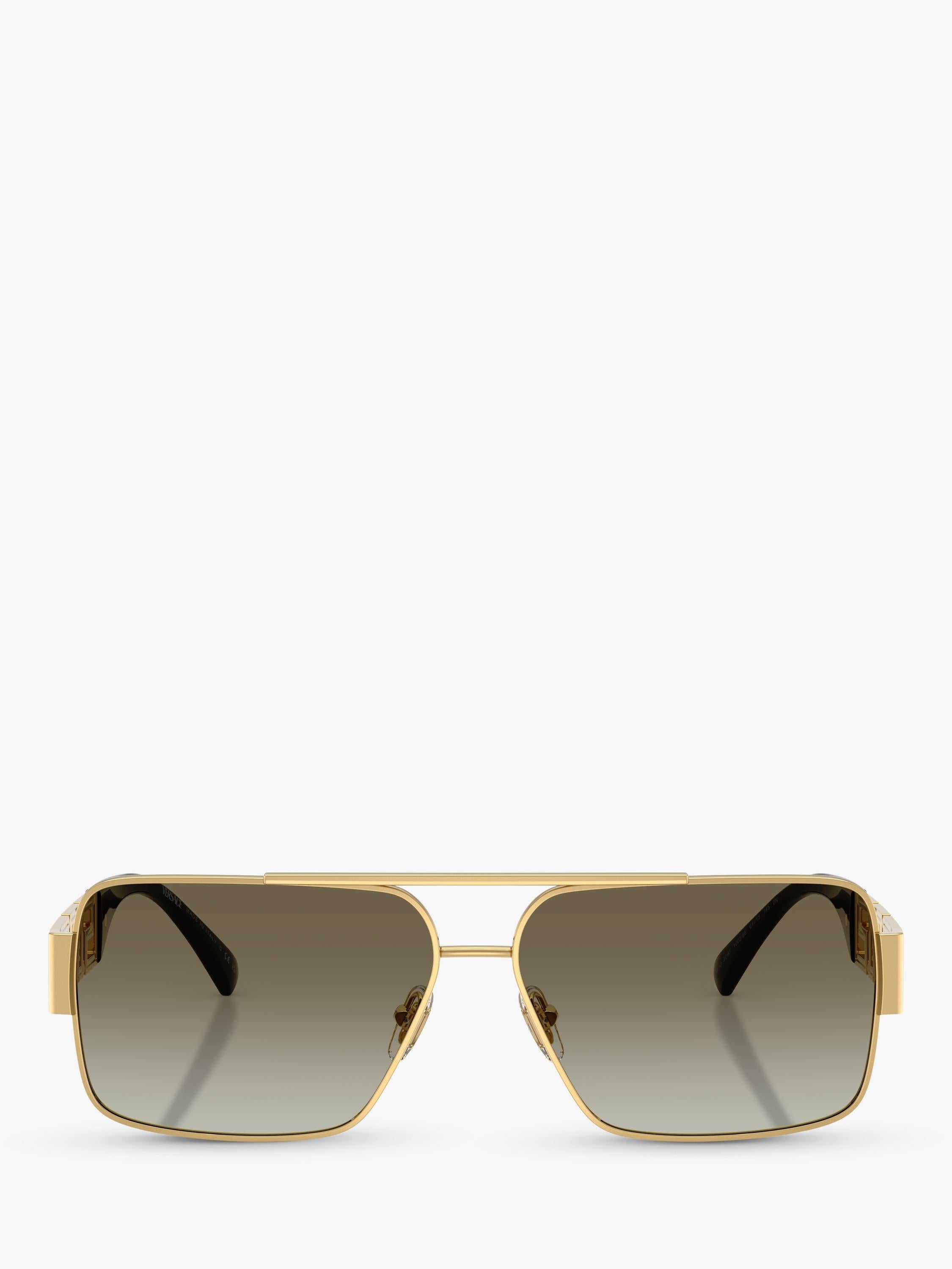 Versace rectangular sunglasses gold green gradient polycarbonate, imported from the UK