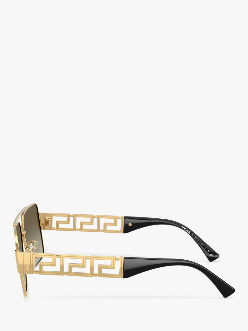 Versace rectangular sunglasses gold green gradient polycarbonate, imported from the UK