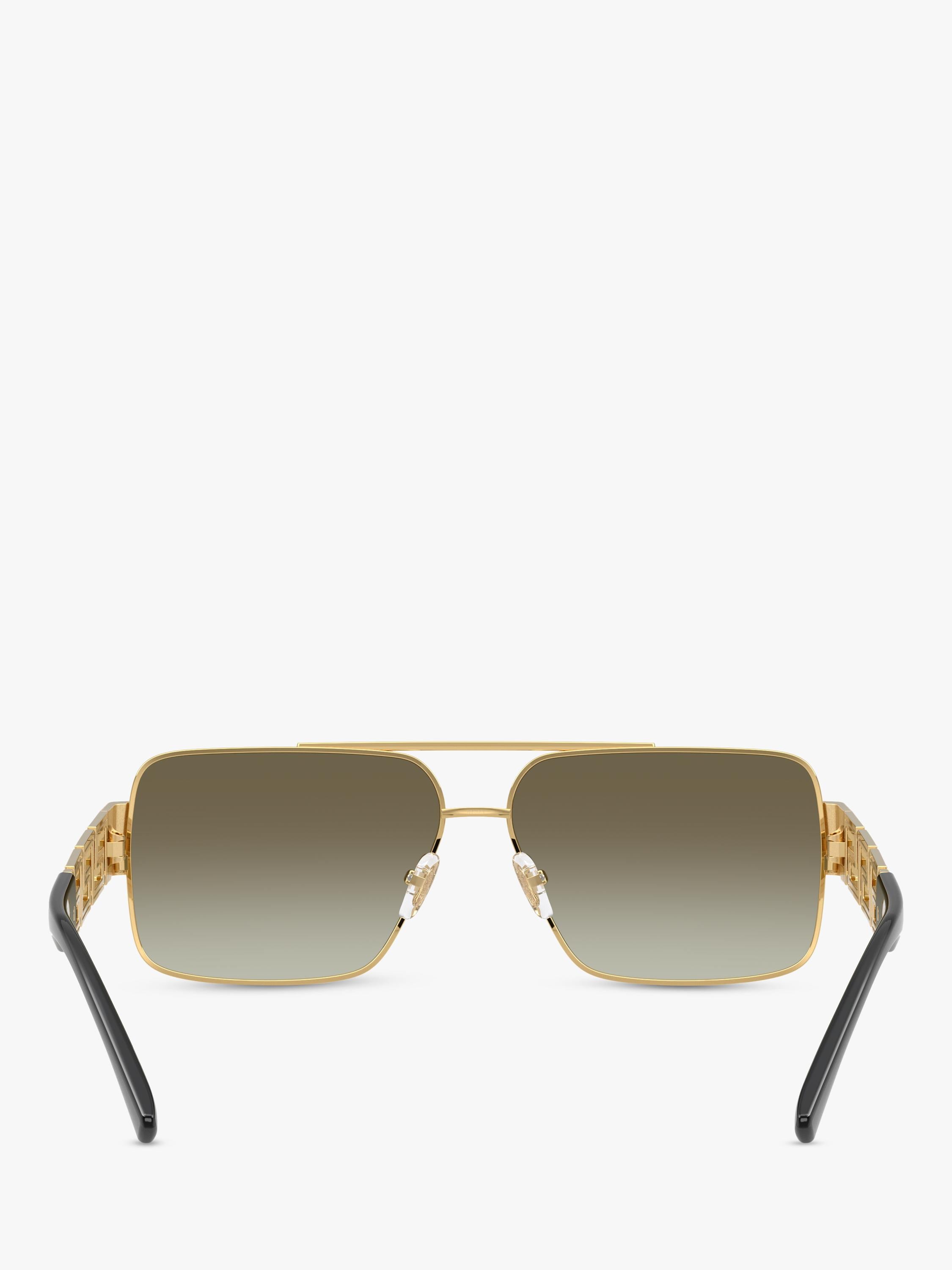 Versace rectangular sunglasses gold green gradient polycarbonate, imported from the UK