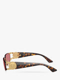 Versace men's rectangular sunglasses gold red frame - British product