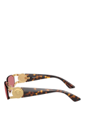 Versace men's rectangular sunglasses gold red frame - British product