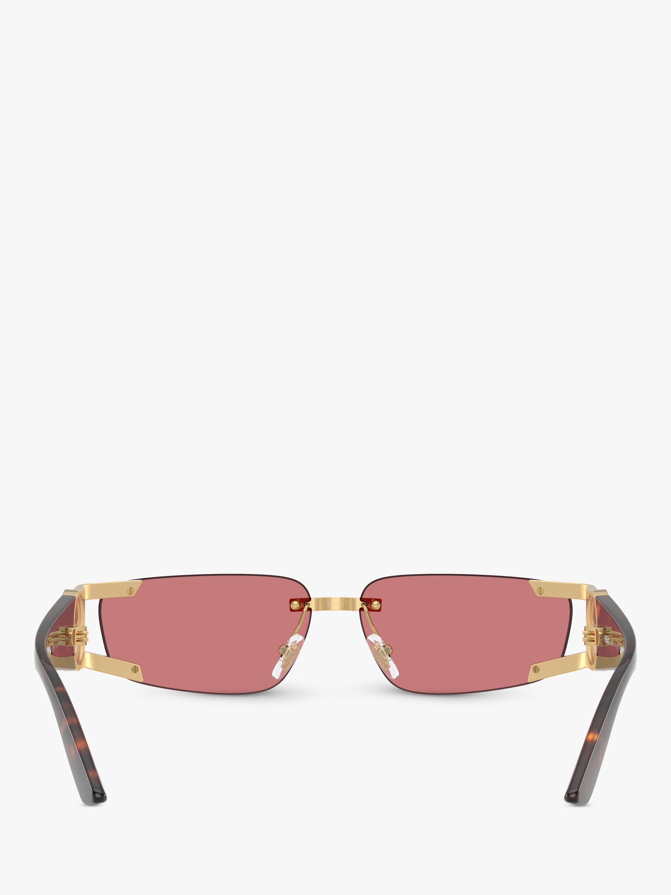 Versace men's rectangular sunglasses gold red frame - British product
