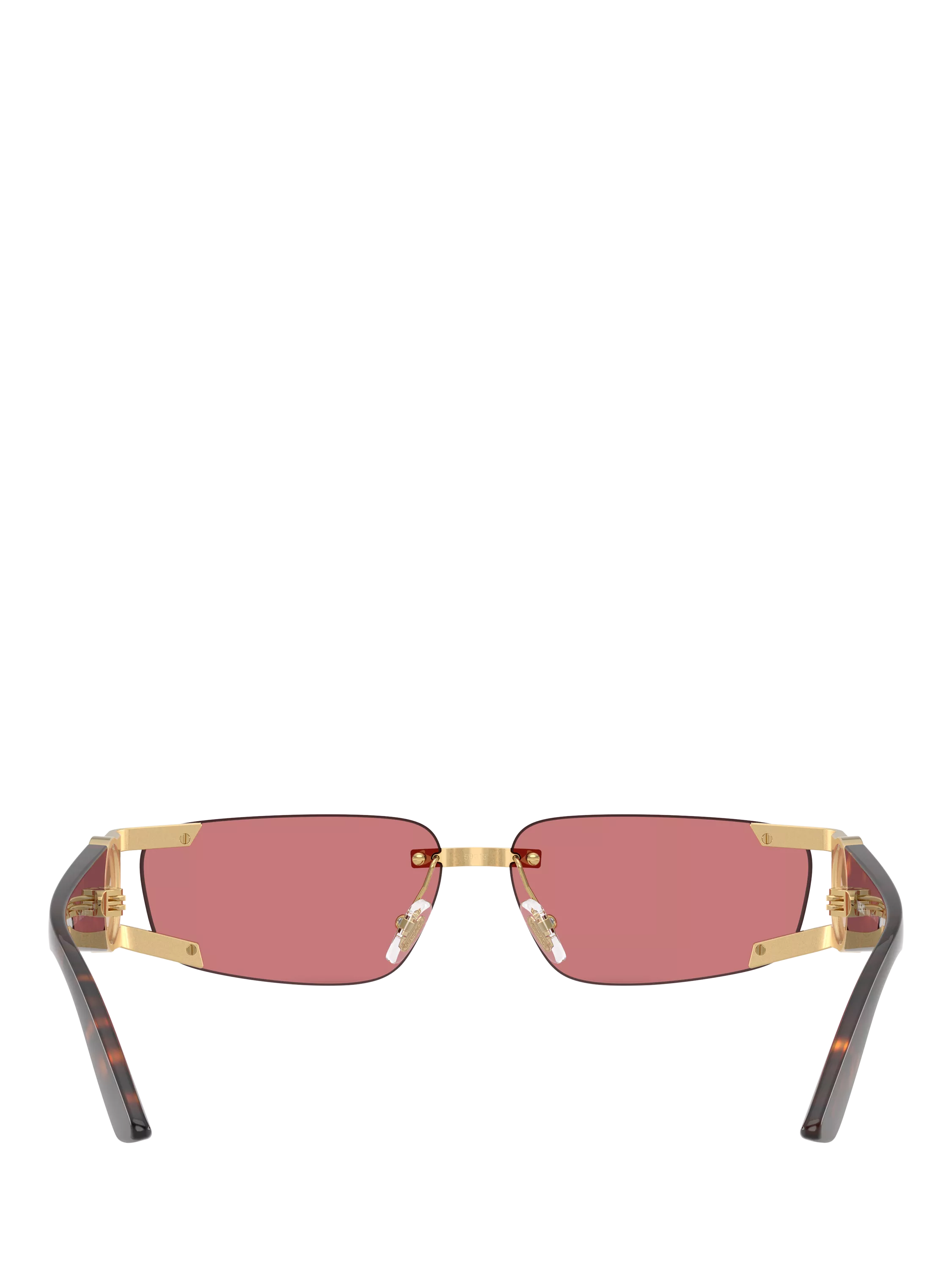 Versace men's rectangular sunglasses gold red frame - British product