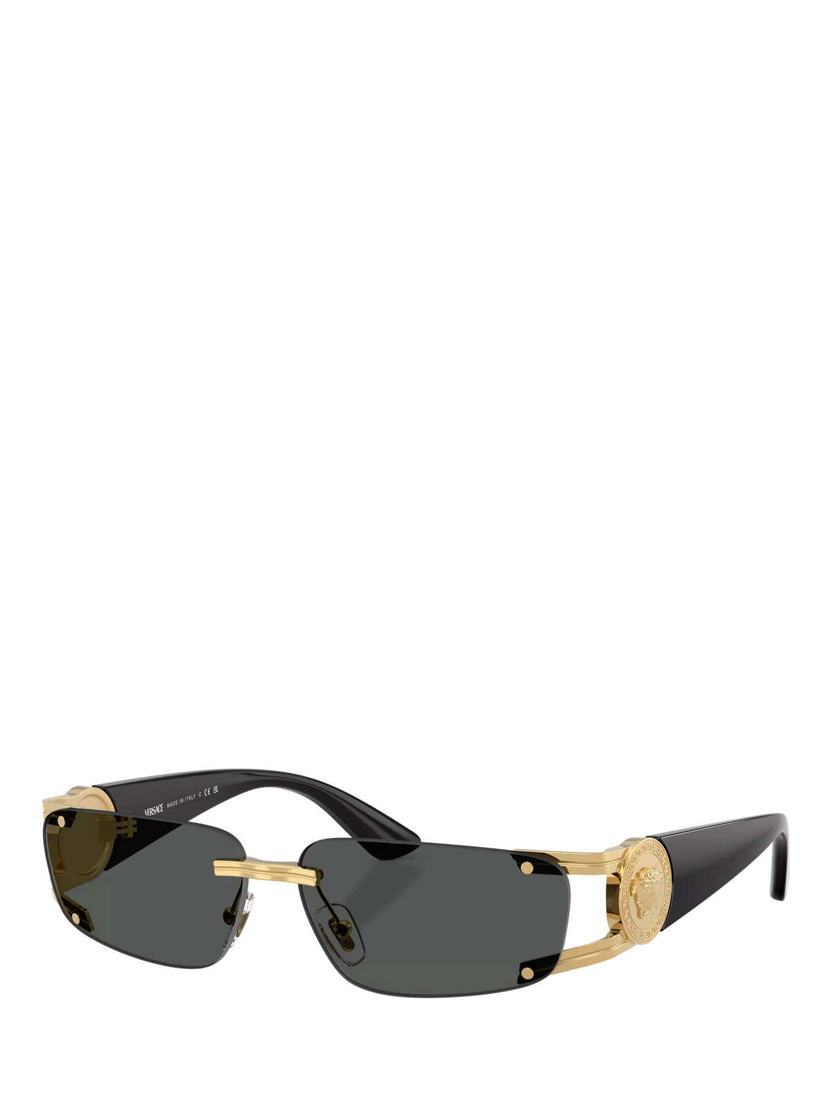 Versace men's rectangular sunglasses gold grey, UK version