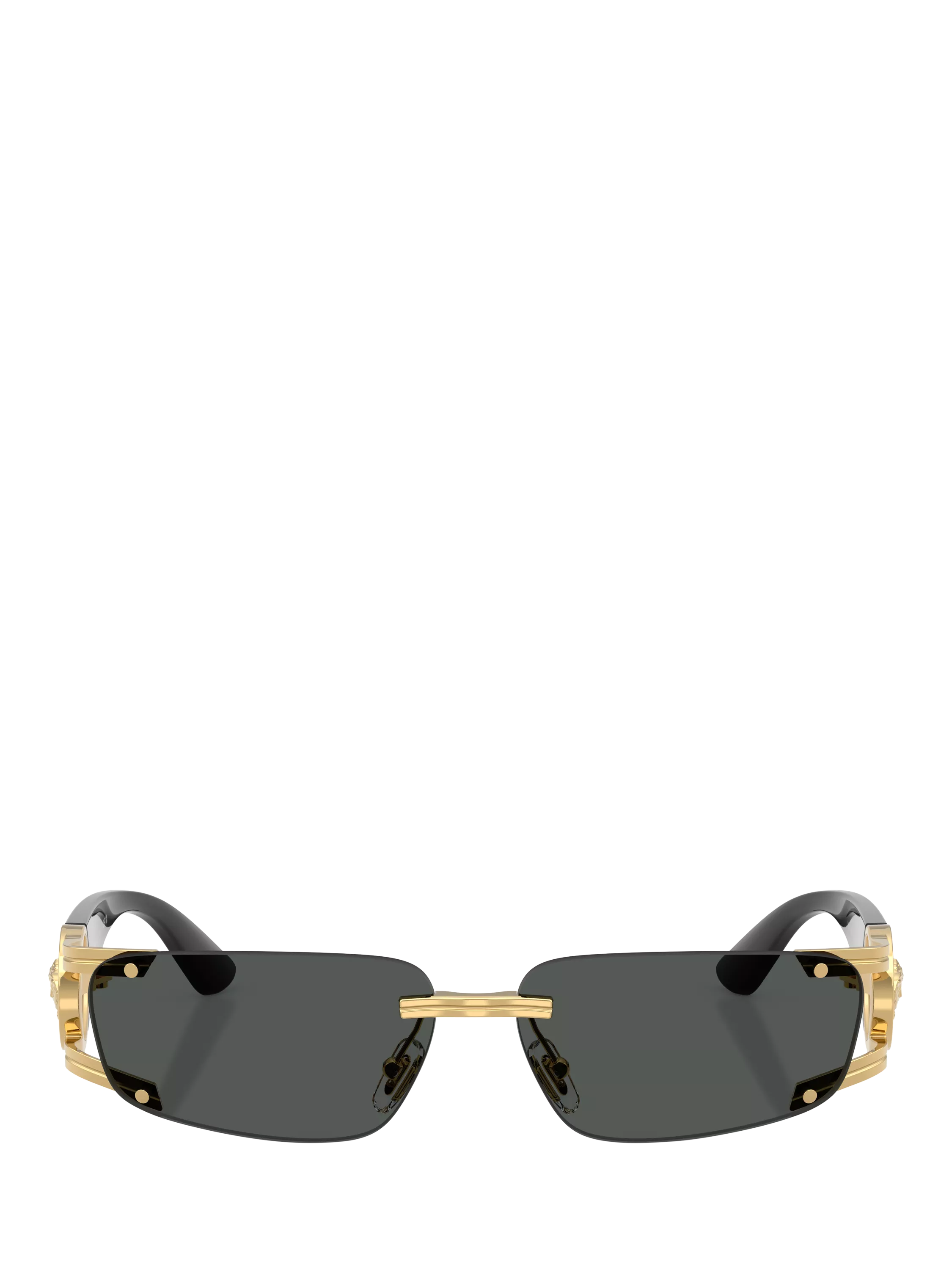 Versace men's rectangular sunglasses gold grey, UK version