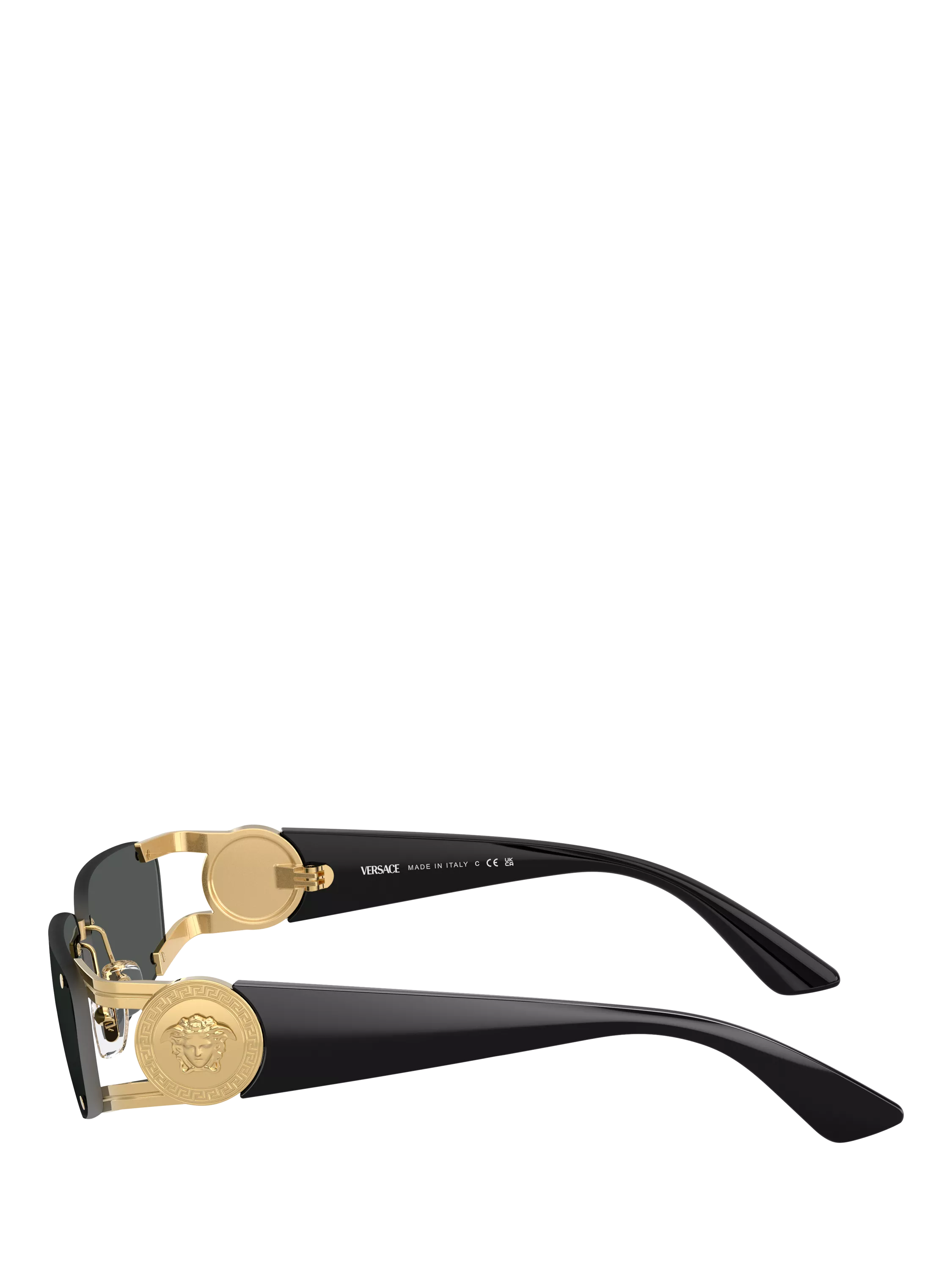 Versace men's rectangular sunglasses gold grey, UK version