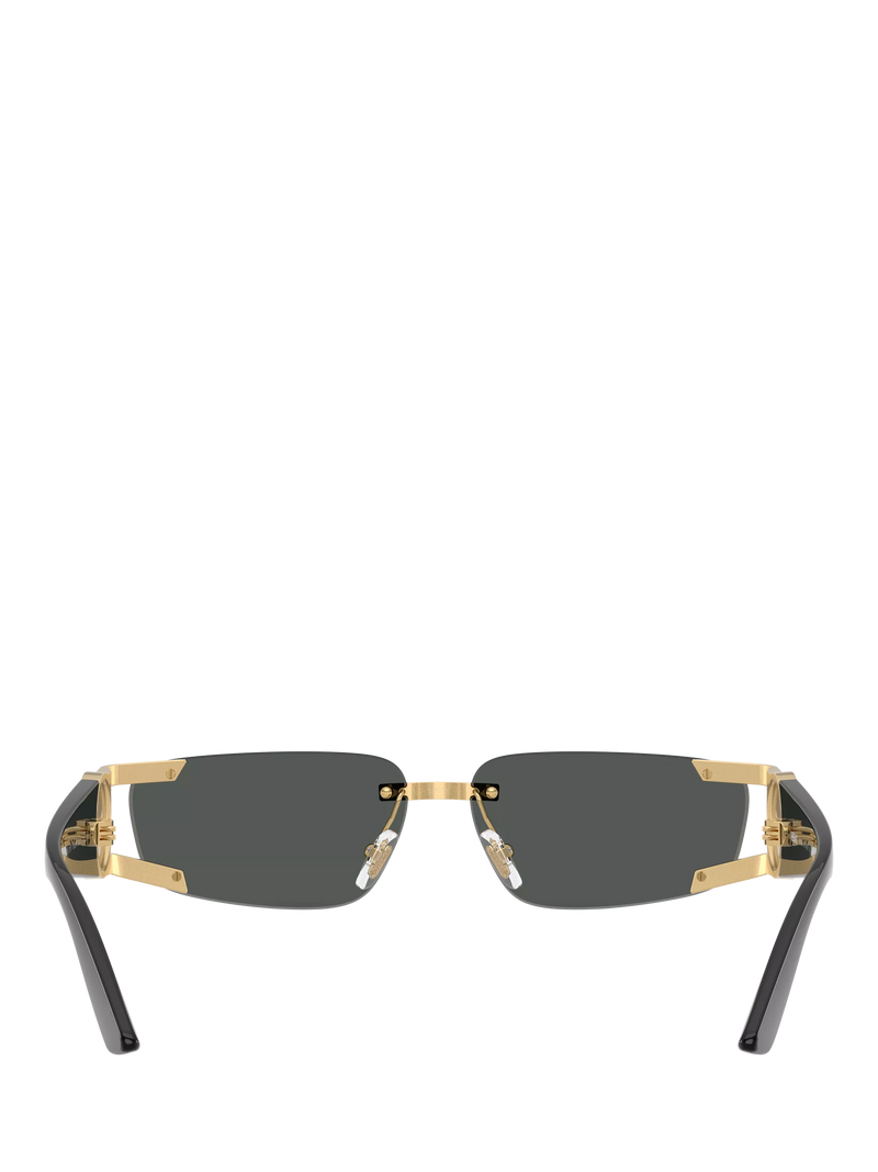 Versace men's rectangular sunglasses gold grey, UK version