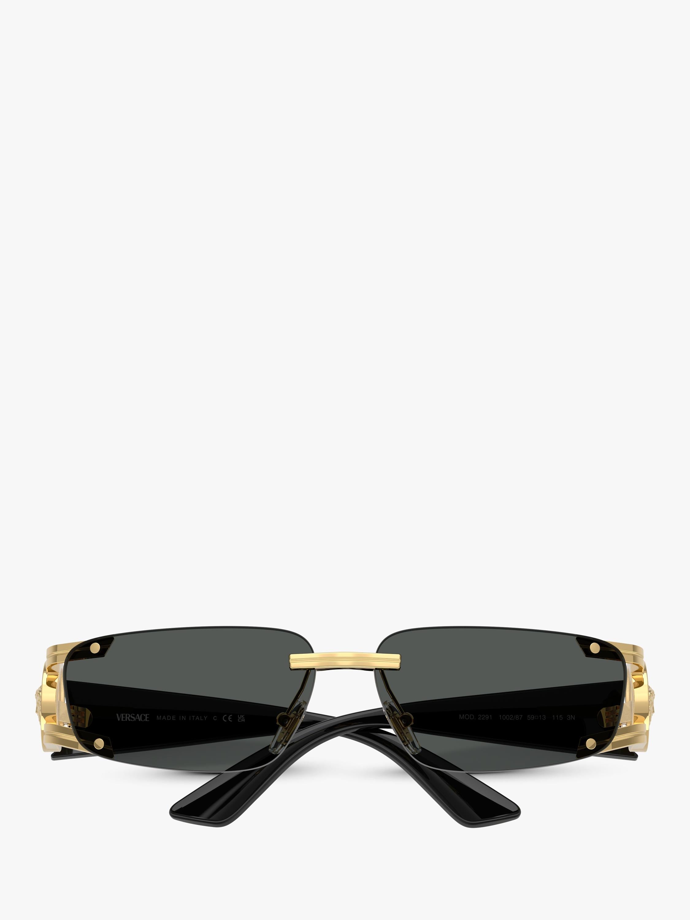 Versace men's rectangular sunglasses gold grey, UK version