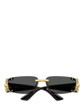 Versace men's rectangular sunglasses gold grey, UK version