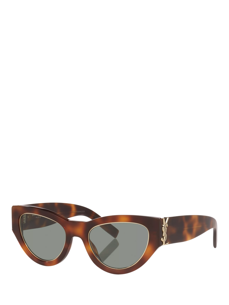 Yves Saint Laurent cat eye tortoise green sunglasses, imported from the UK