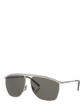 Yves Saint Laurent aviator sunglasses in silver, imported from the UK