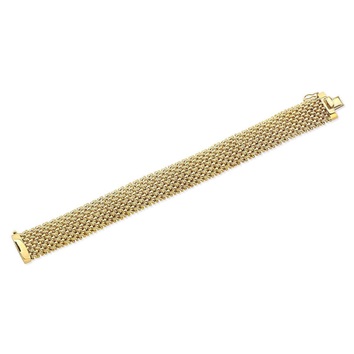 Costco 18ct yellow gold mesh bracelet 7.75 inches, imported from the UK