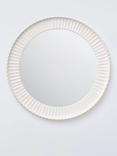 John Lewis John Lewis Coastal Carved Round Frame Wall Mirror, 70cm, White- Buy online at McGrocer