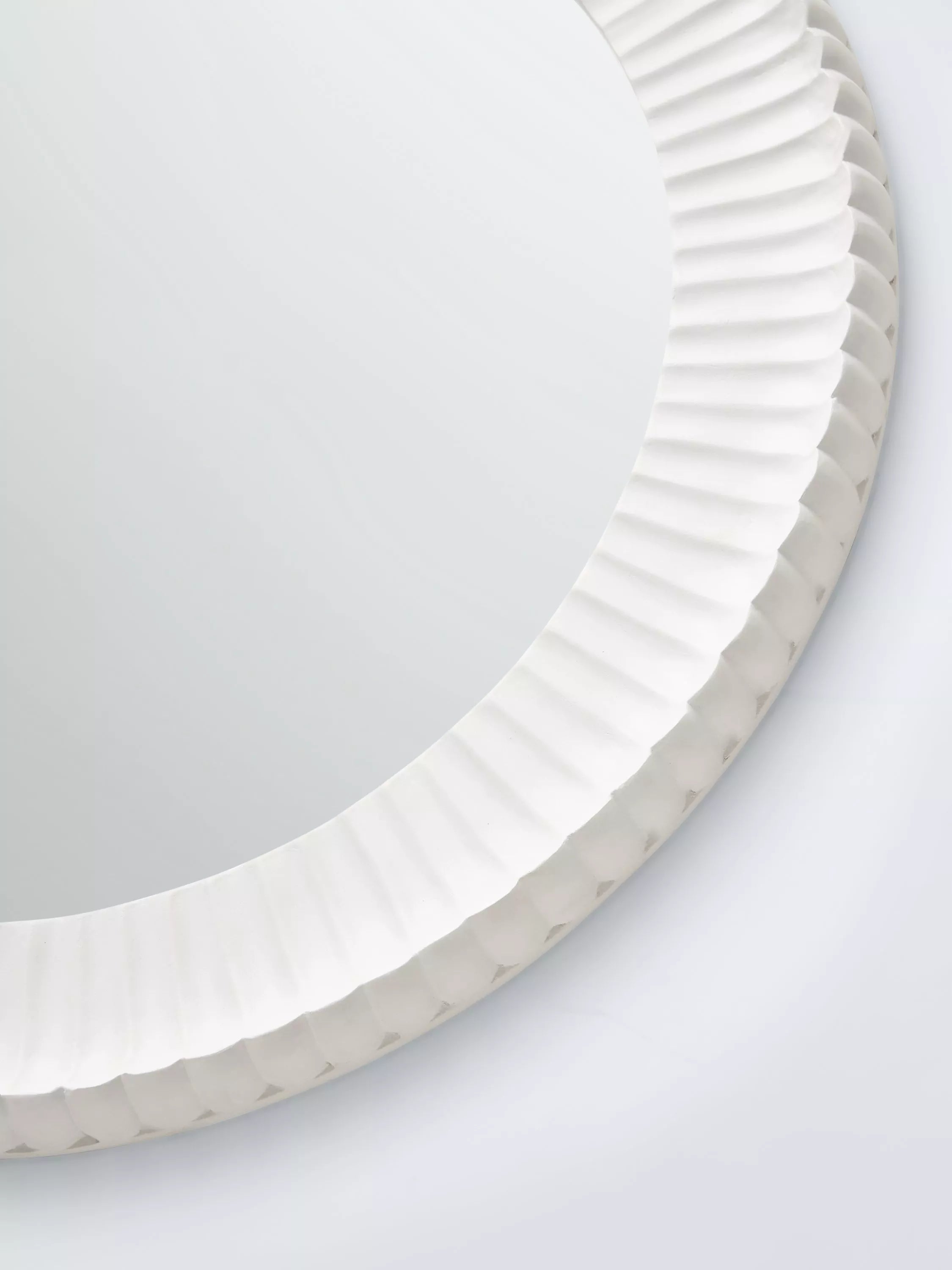 John Lewis carved round wall mirror 70cm white - British product