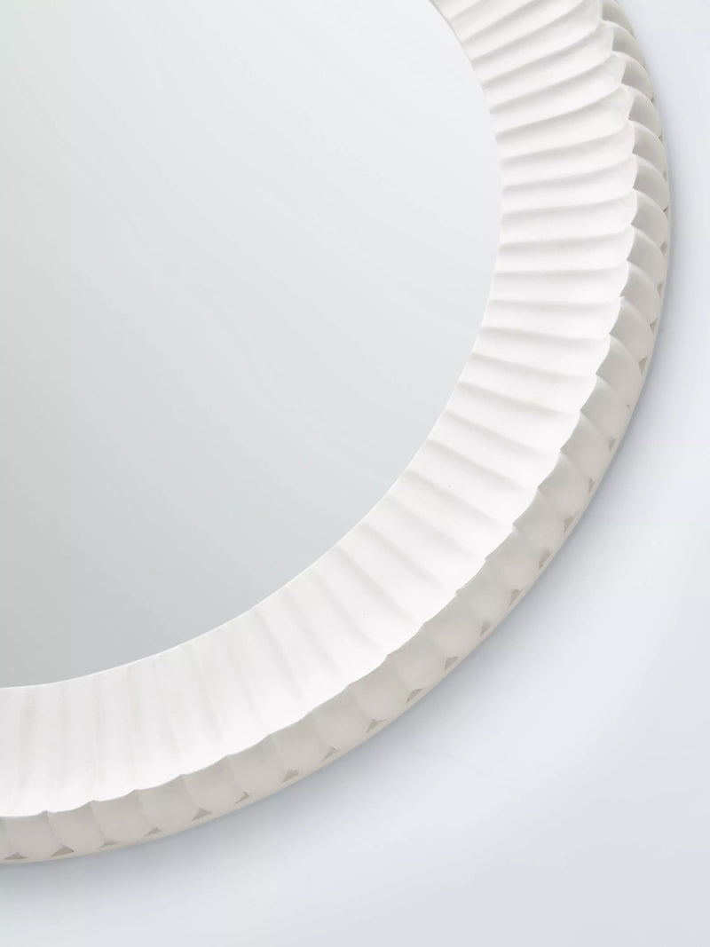 John Lewis carved round wall mirror 70cm white - British product