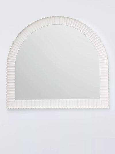 John Lewis John Lewis Coastal Carved Frame Overmantel Wall Mirror, White, 95 x 105cm- Buy online at McGrocer