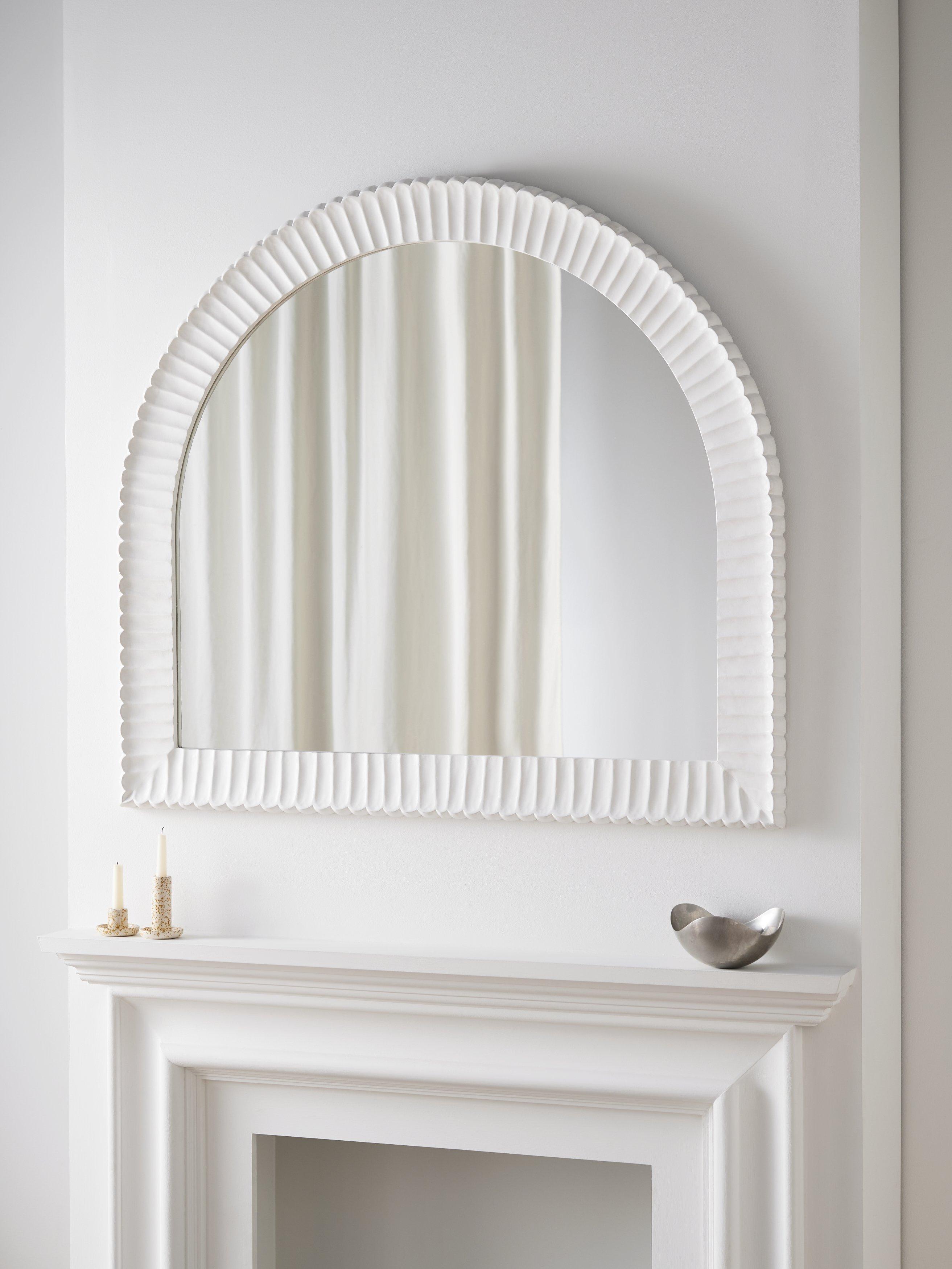 John Lewis coastal carved mirror 95x105cm white, imported from the UK