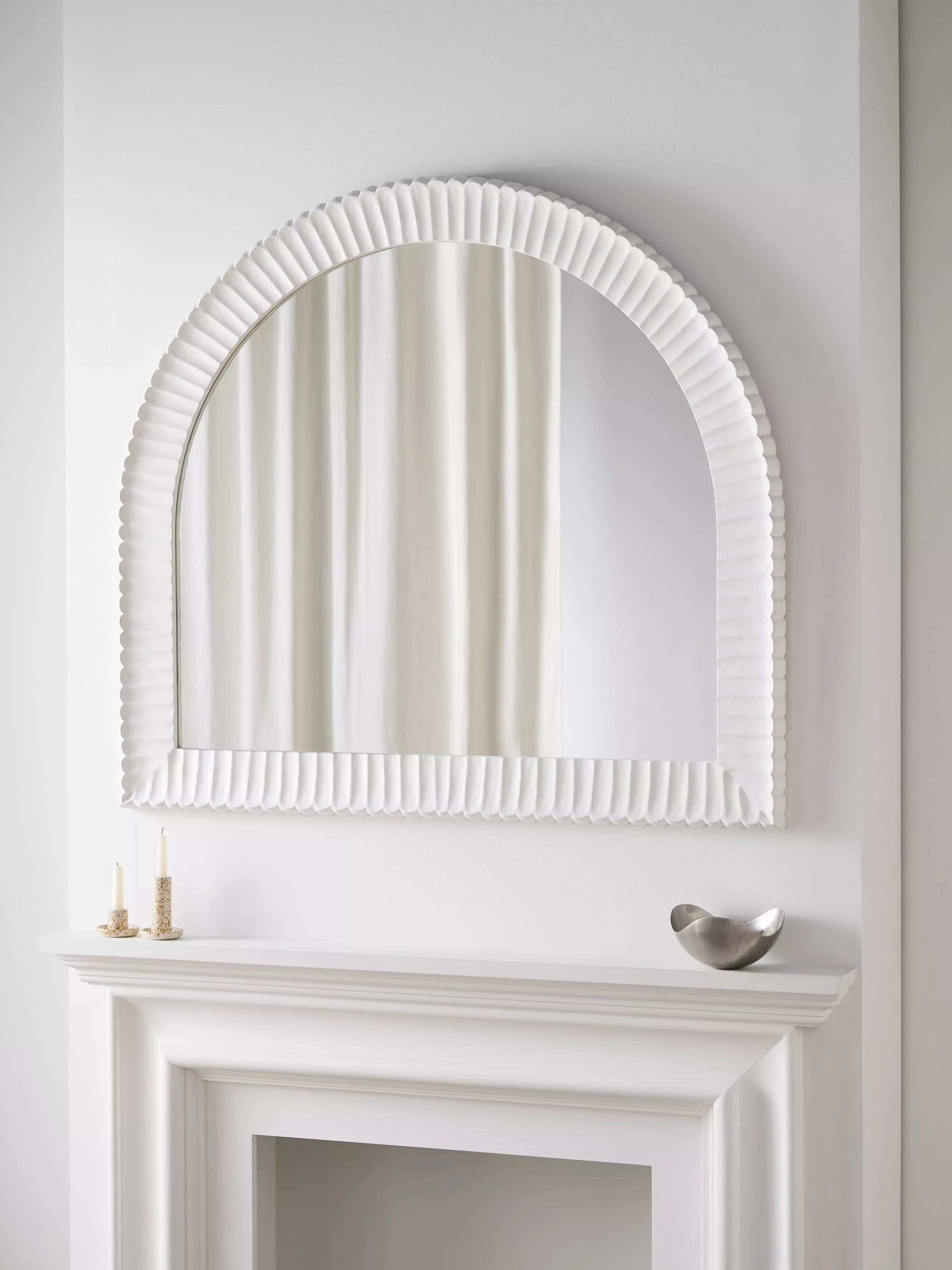 John Lewis coastal carved mirror 95x105cm white, imported from the UK