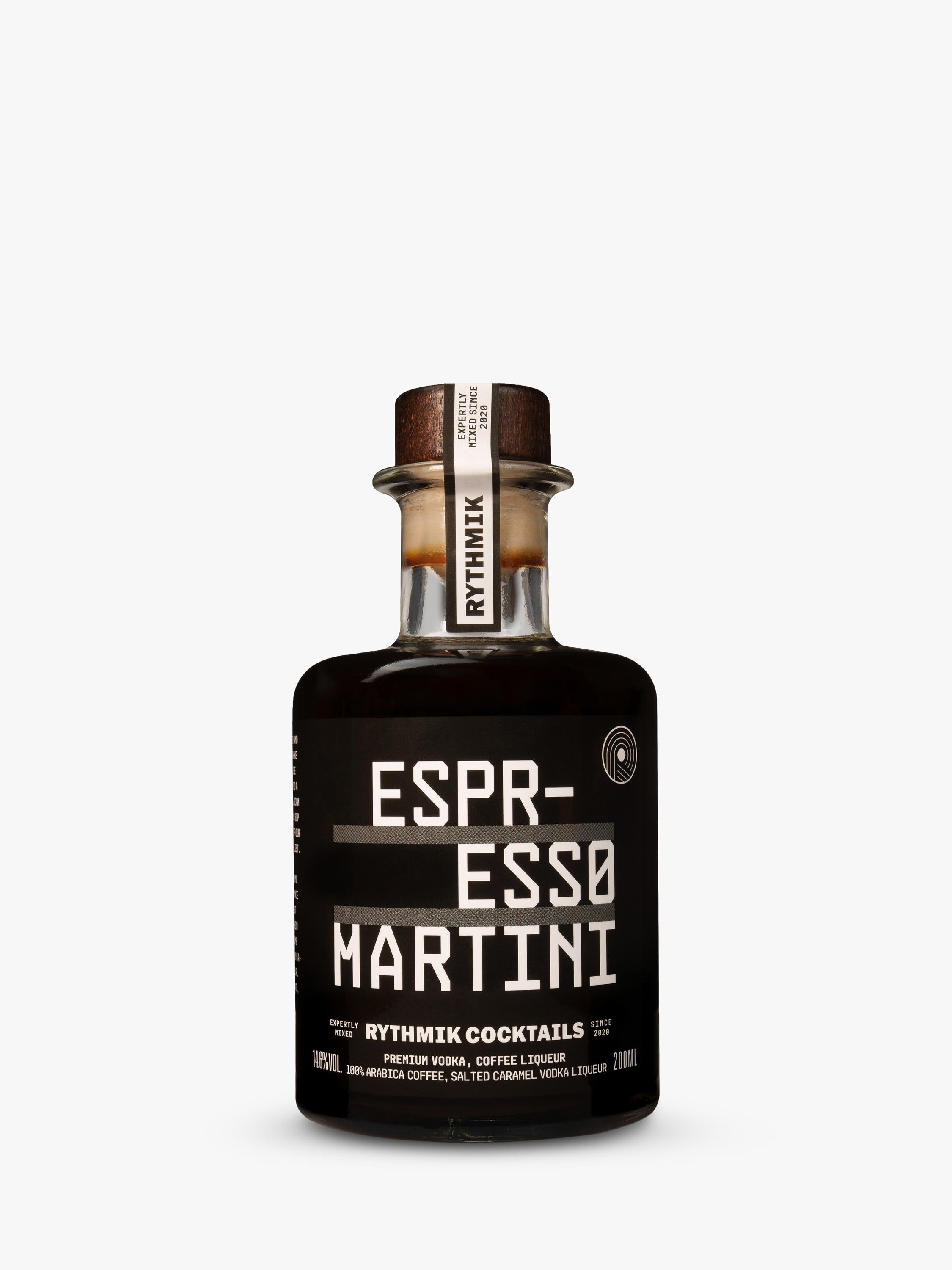 Rythmik Cocktails espresso martini cocktail 20cl, imported from the UK