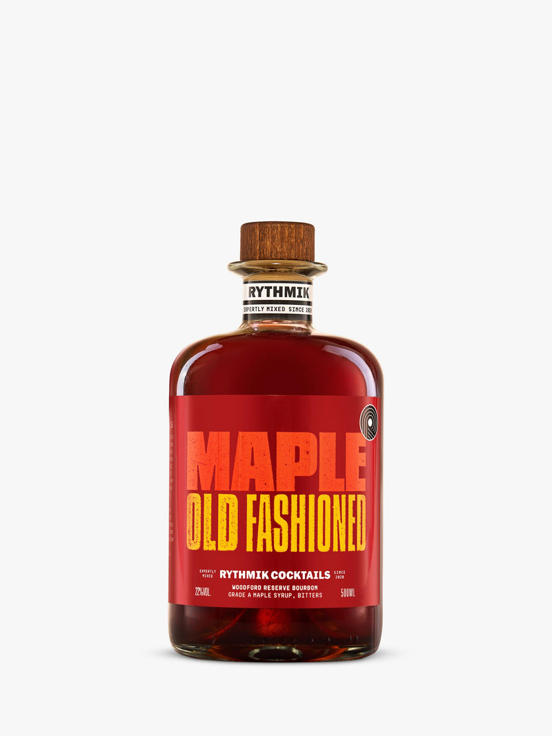 Rythmik Maple Old Fashioned cocktail mixer 50cl, imported from the UK
