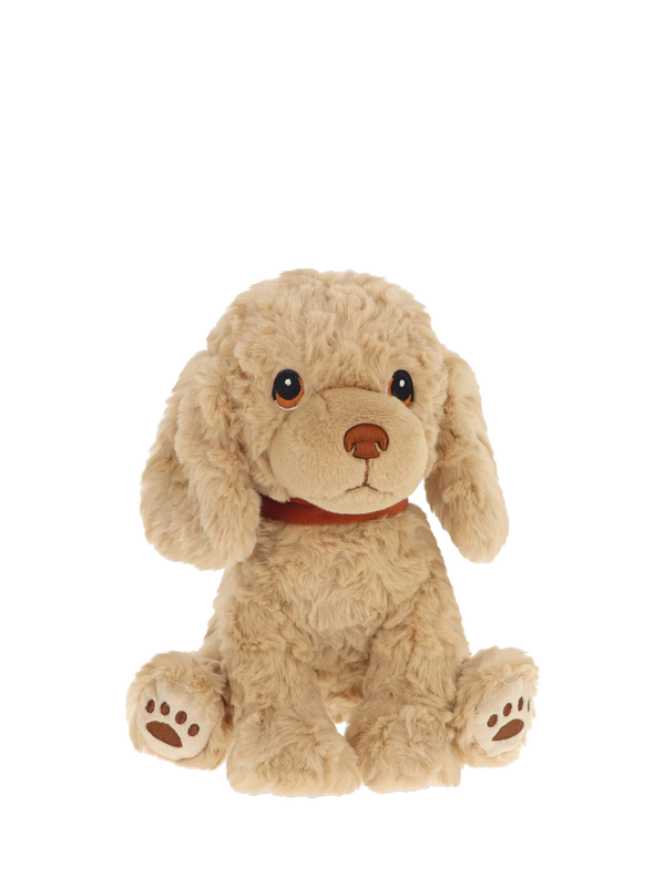 Cavapoo Sitting Soft Toy with Embroidered Detailing and Velvet Collar, 23cm