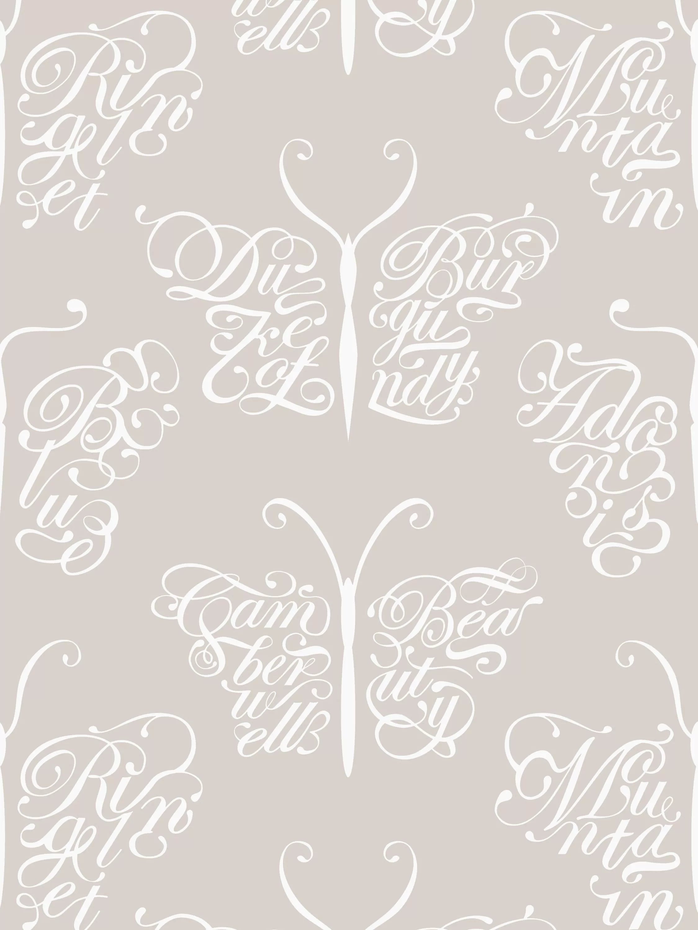 Mini Moderns Camberwell Beauty wallpaper in stone, imported from the UK