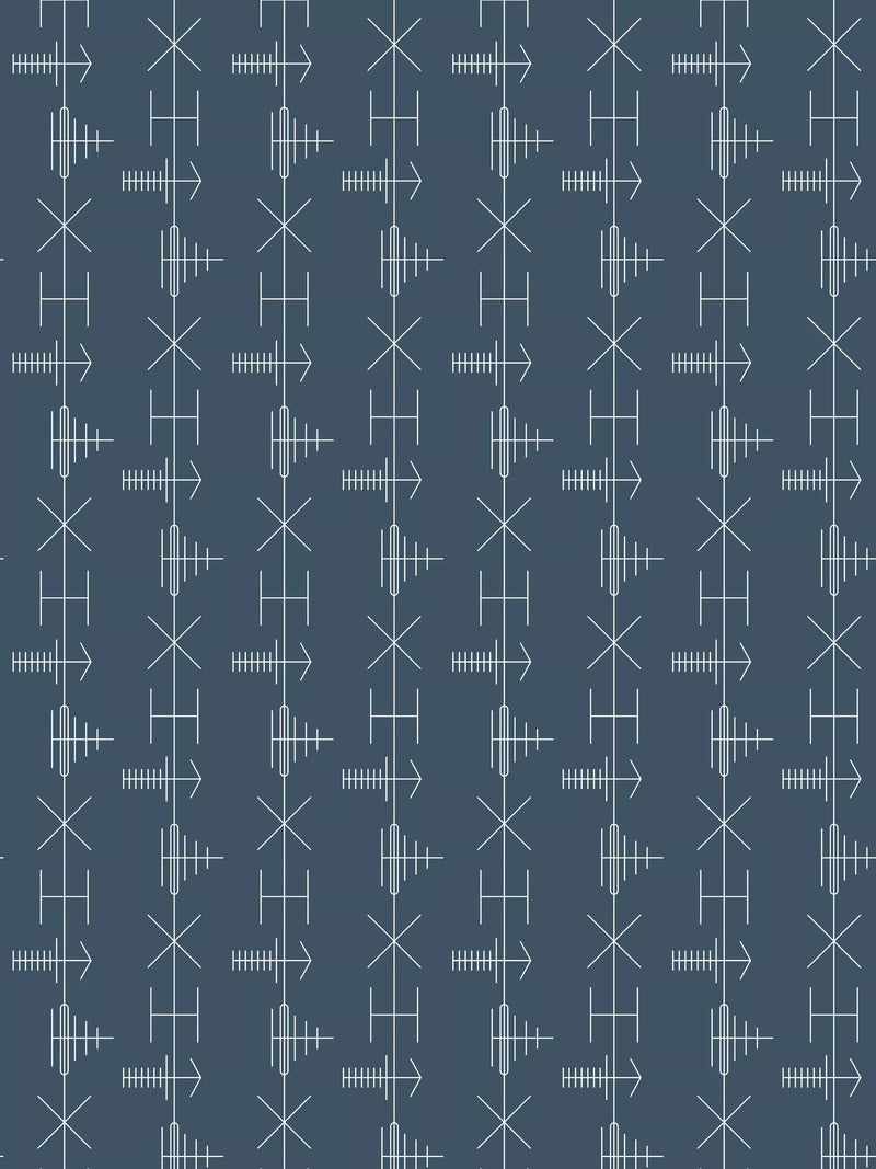 Mini Moderns wallpaper Transmission Washed Denim, imported from the UK