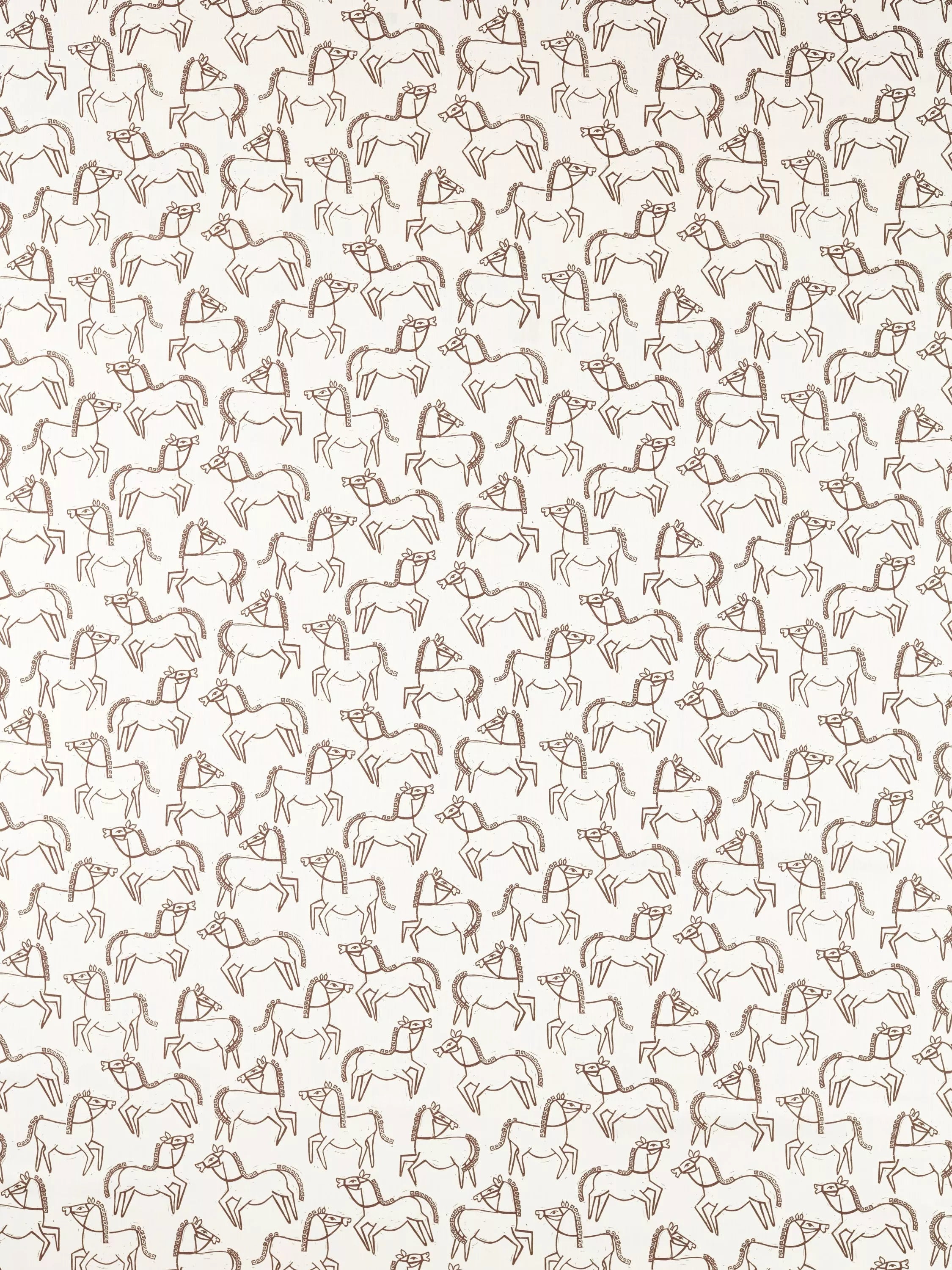 Scion Canter furnishing fabric with horse pattern, UK version