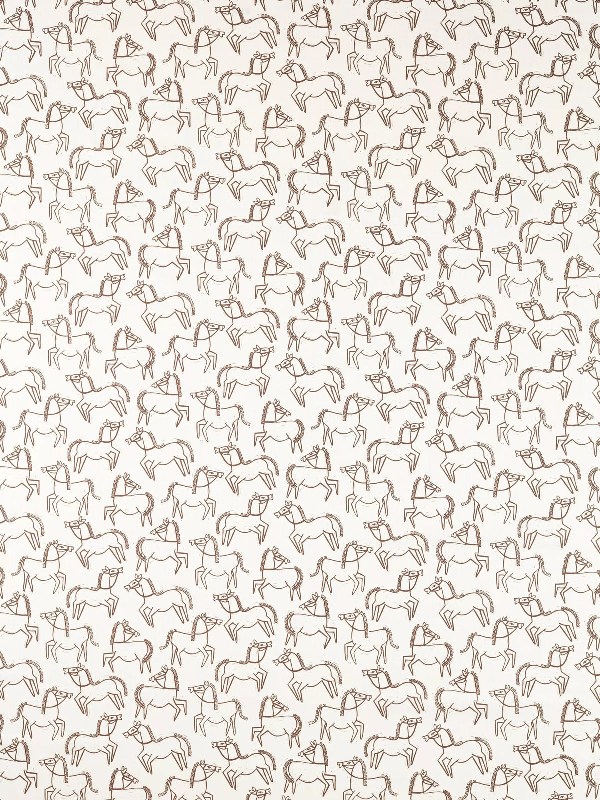 Scion Canter furnishing fabric with horse pattern, UK version