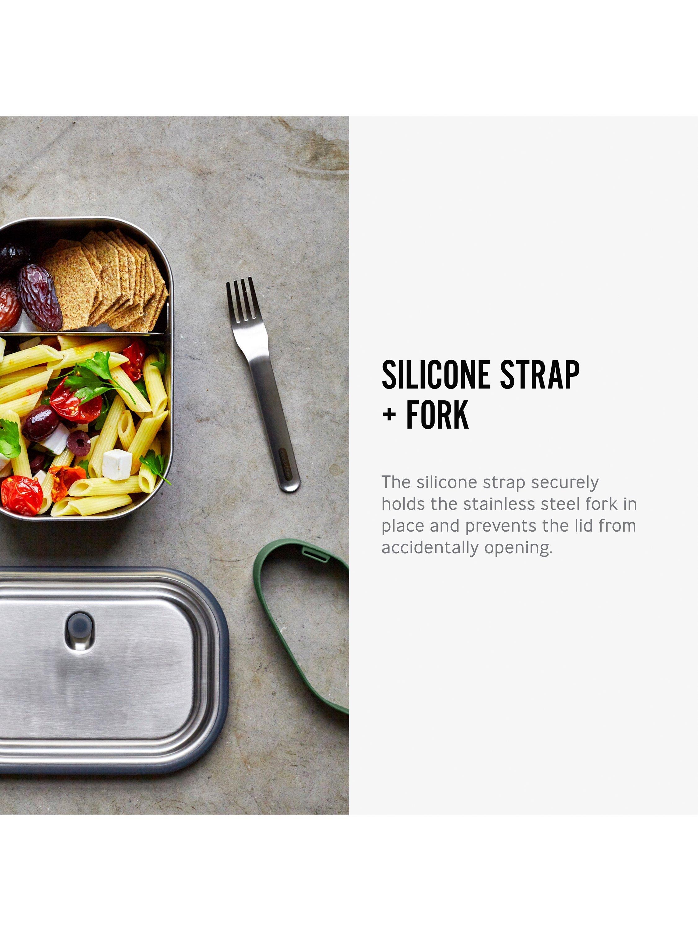 black+blum large stainless steel lunch box 1L olive - British product