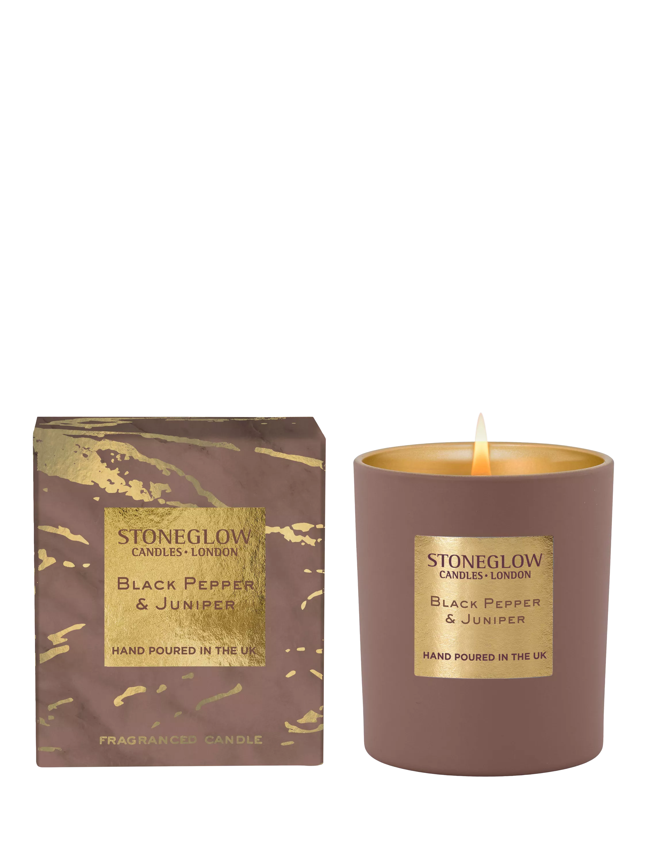 Stoneglow black pepper juniper scented candle 220g - British product